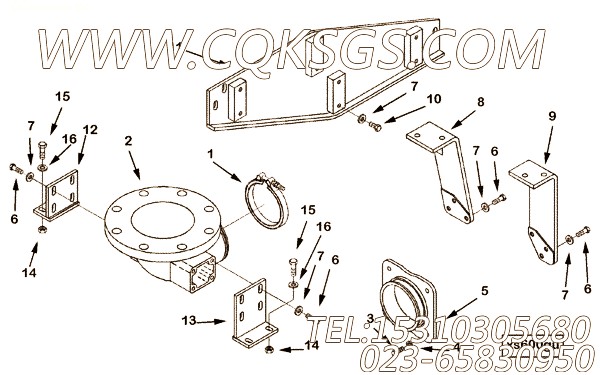 【排气口连接】康明斯CUMMINS柴油机的3866457 排气口连接