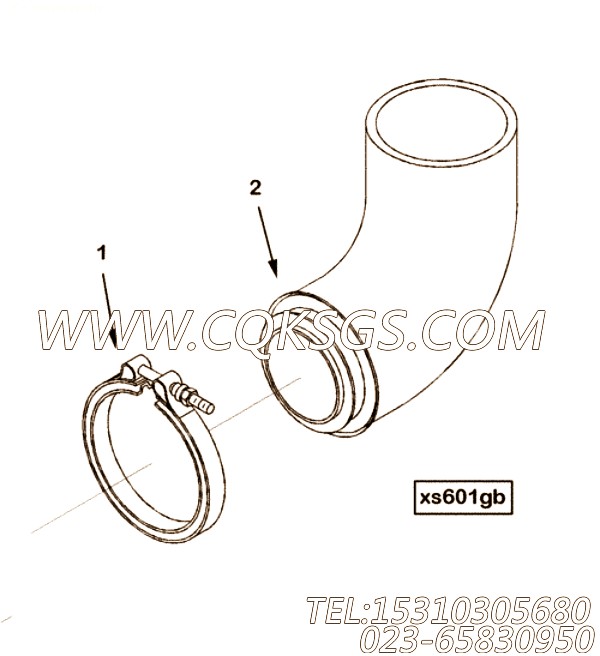【排气口连接】康明斯CUMMINS柴油机的3629520 排气口连接