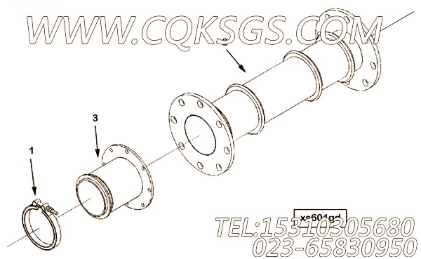 【排气口连接】康明斯CUMMINS柴油机的3627777 排气口连接