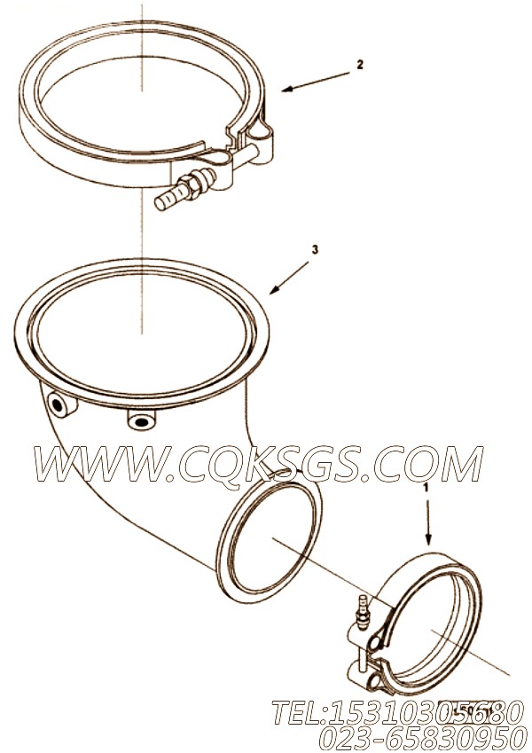 【排气口连接】康明斯CUMMINS柴油机的4066956 排气口连接