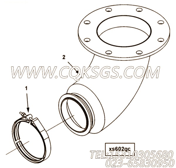 【排气口连接】康明斯CUMMINS柴油机的3635707 排气口连接
