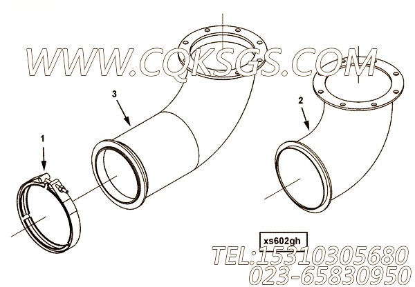 【排气口连接】康明斯CUMMINS柴油机的3638646 排气口连接