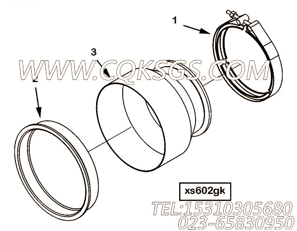 【排气口管】康明斯CUMMINS柴油机的3636053 排气口管