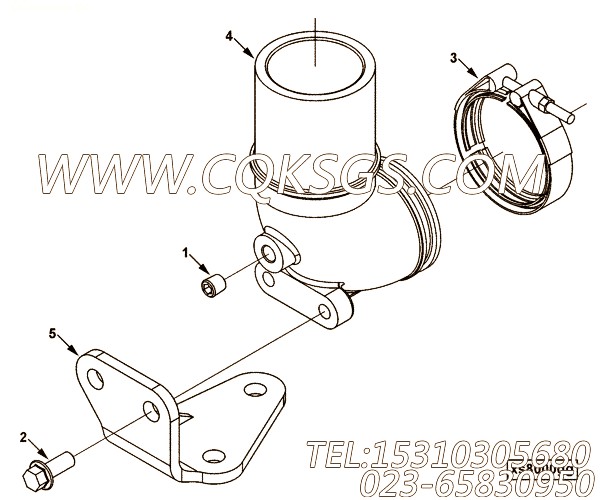 【Brace, Exh Out Connection】康明斯CUMMINS柴油机的4981203 Brace, Exh Out Connection
