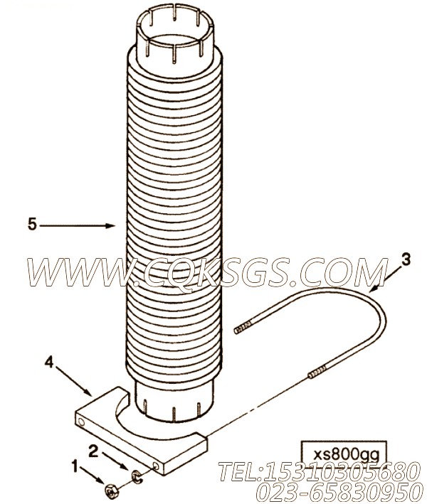 156816排气波纹管,用于康明斯KTA38-C1200柴油发动机散件组,【钻机】配件