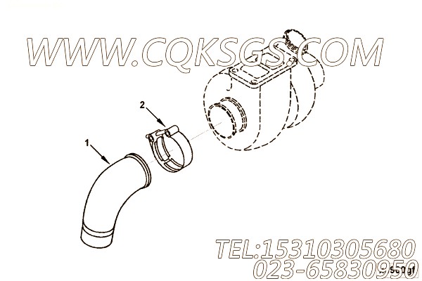 【排气口管】康明斯CUMMINS柴油机的3910993 排气口管
