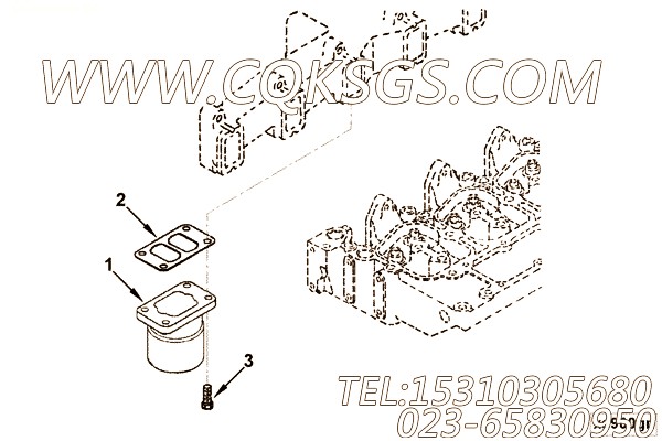 【排气口连接】康明斯CUMMINS柴油机的3910989 排气口连接