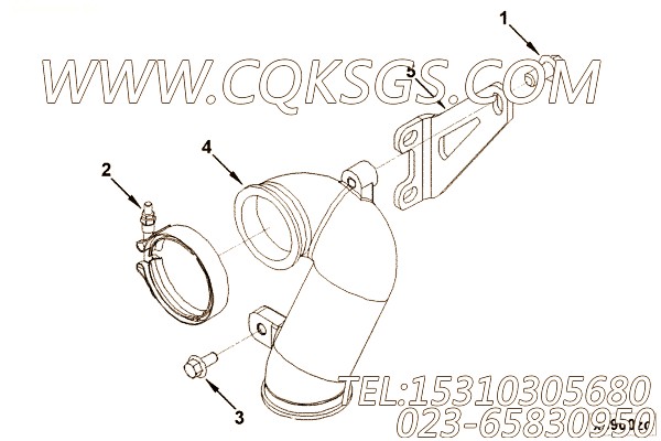 【Bracket, Exh Connection】康明斯CUMMINS柴油机的4892556 Bracket, Exh Connection