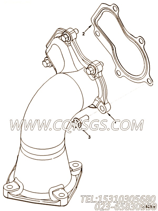 【Gasket, Exh Out Connection】康明斯CUMMINS柴油机的4894510 Gasket, Exh Out Connection