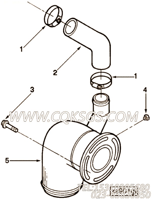 【排气口连接】康明斯CUMMINS柴油机的3913419 排气口连接