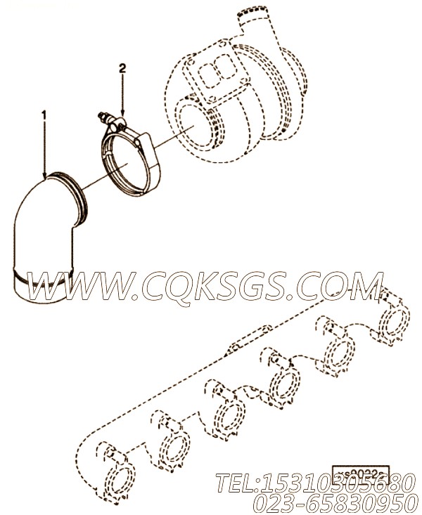 【排气口管】康明斯CUMMINS柴油机的3921534 排气口管