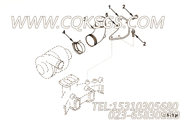 【Brace, Exh Out Connection】康明斯CUMMINS柴油机的3920584 Brace, Exh Out Connection