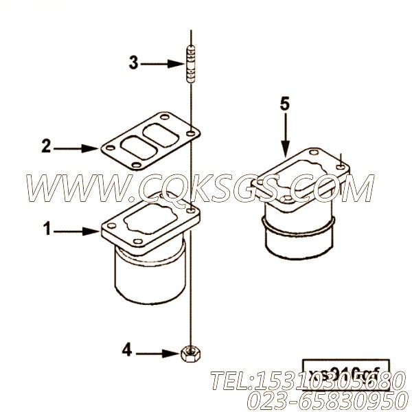 【排气口连接】康明斯CUMMINS柴油机的3902725 排气口连接