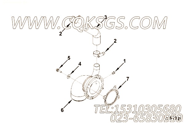 【排气口连接】康明斯CUMMINS柴油机的3281711 排气口连接