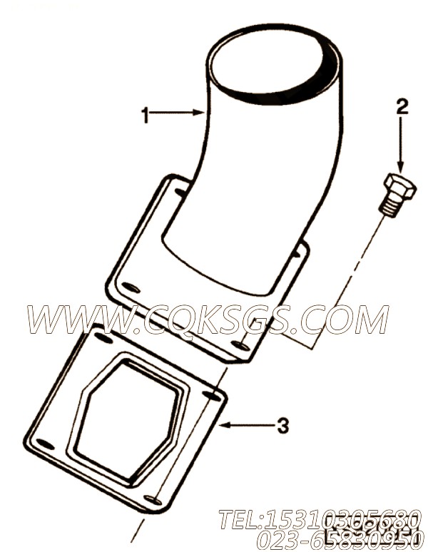 【排气口连接】康明斯CUMMINS柴油机的3353722 排气口连接