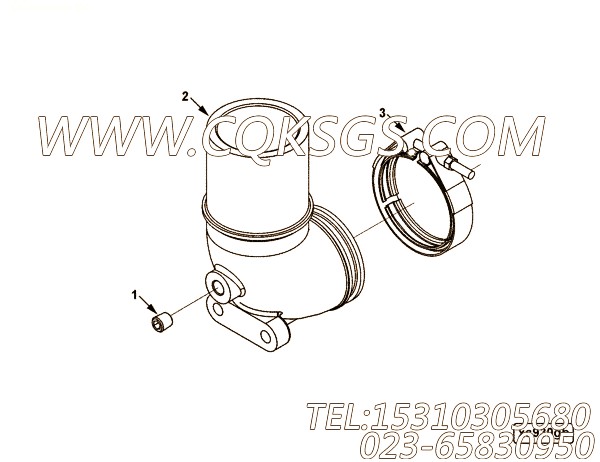【排气口连接】康明斯CUMMINS柴油机的3927863 排气口连接