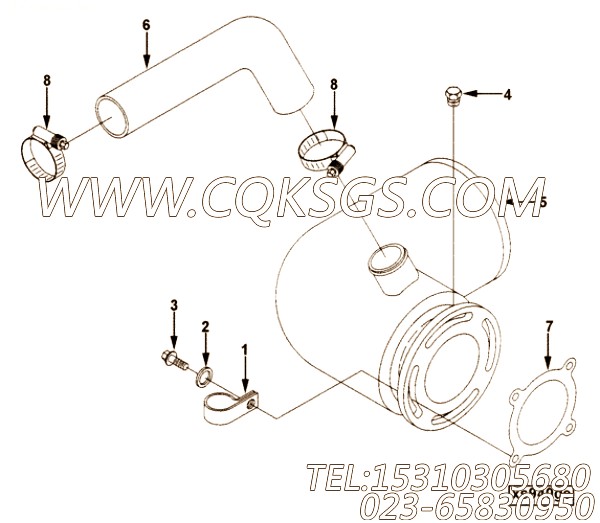 【软管】康明斯CUMMINS柴油机的3920173 软管