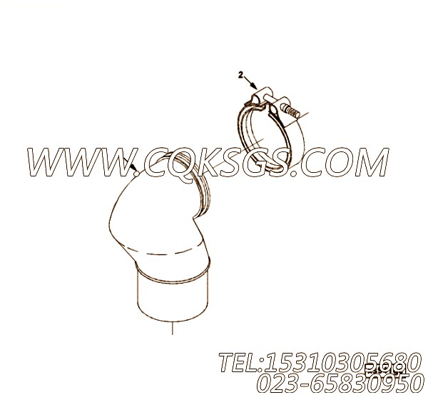 【排气口连接】康明斯CUMMINS柴油机的3673581 排气口连接