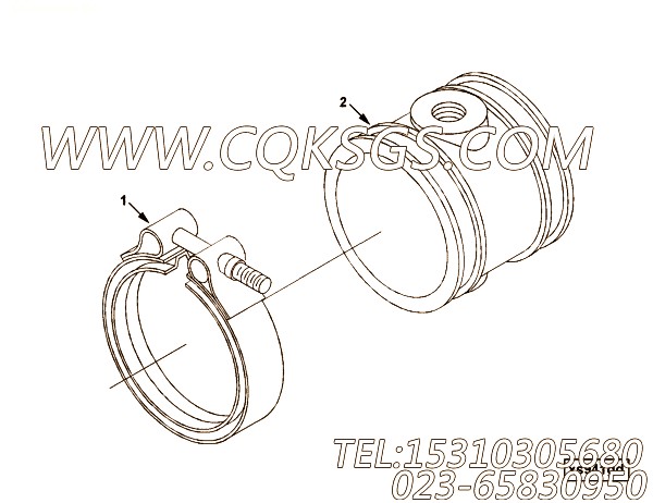【排气口连接】康明斯CUMMINS柴油机的3938668 排气口连接