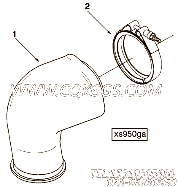 【排气口管】康明斯CUMMINS柴油机的3626235 排气口管