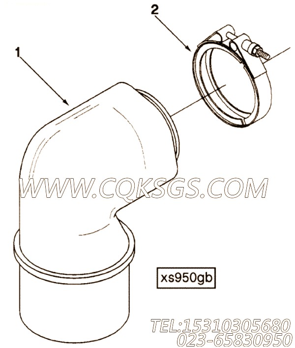 【排气口管】康明斯CUMMINS柴油机的3626236 排气口管