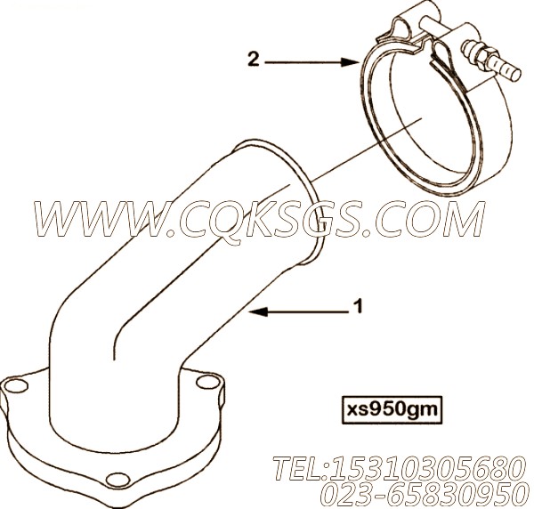 【排气口连接】康明斯CUMMINS柴油机的3282708 排气口连接