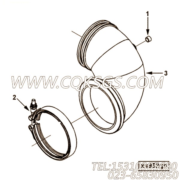 【排气口连接】康明斯CUMMINS柴油机的3938711 排气口连接