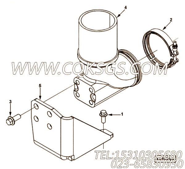 【Brace, Exh Out Connection】康明斯CUMMINS柴油机的3943602 Brace, Exh Out Connection