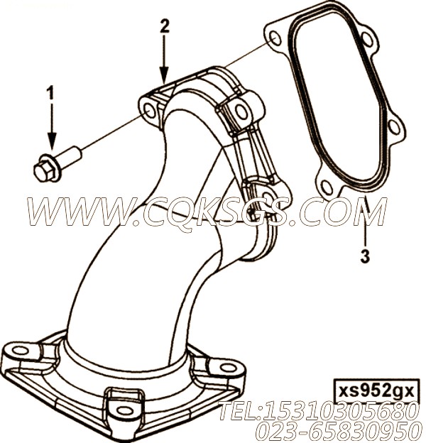 【排气口连接】康明斯CUMMINS柴油机的4894472 排气口连接