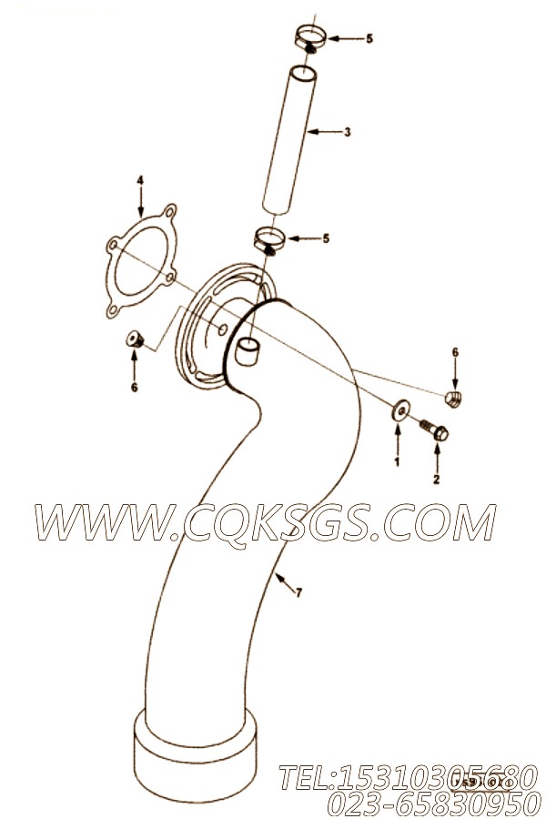 【排气口连接】康明斯CUMMINS柴油机的4003701 排气口连接