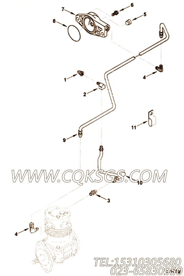 【CPR水出口管】康明斯CUMMINS柴油机的3912511 CPR水出口管