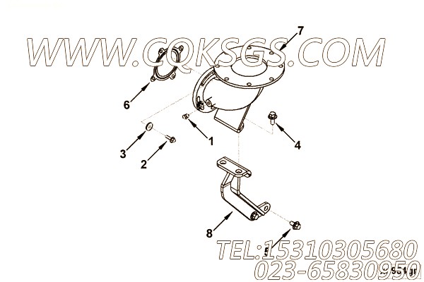 【Bracket, Exh Connection】康明斯CUMMINS柴油机的3999908 Bracket, Exh Connection