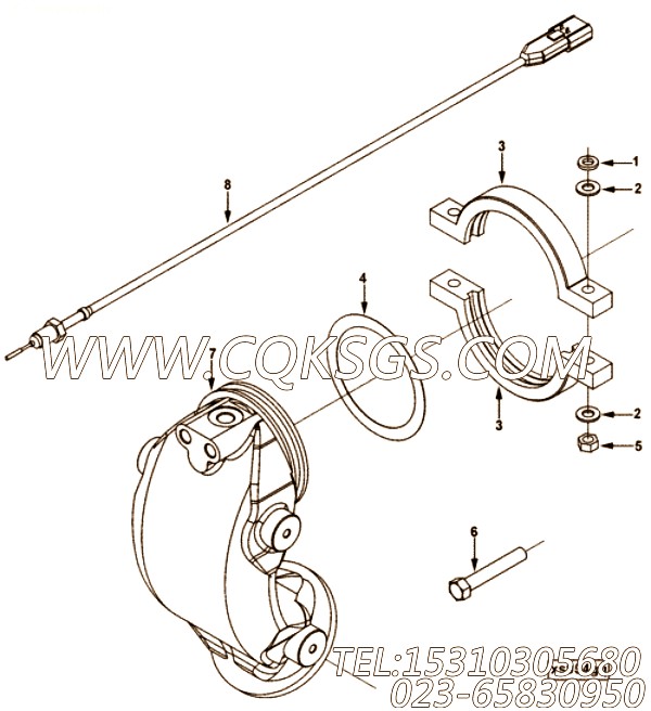 【排气口连接】康明斯CUMMINS柴油机的4930957 排气口连接
