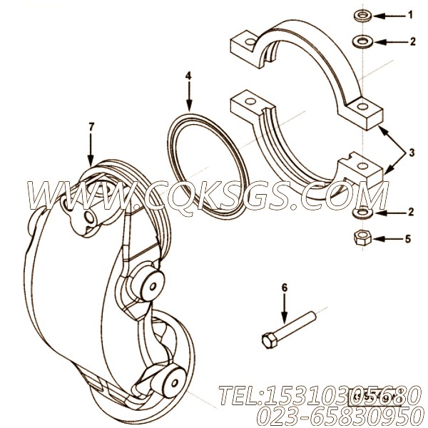 【排气口连接】康明斯CUMMINS柴油机的4936748 排气口连接