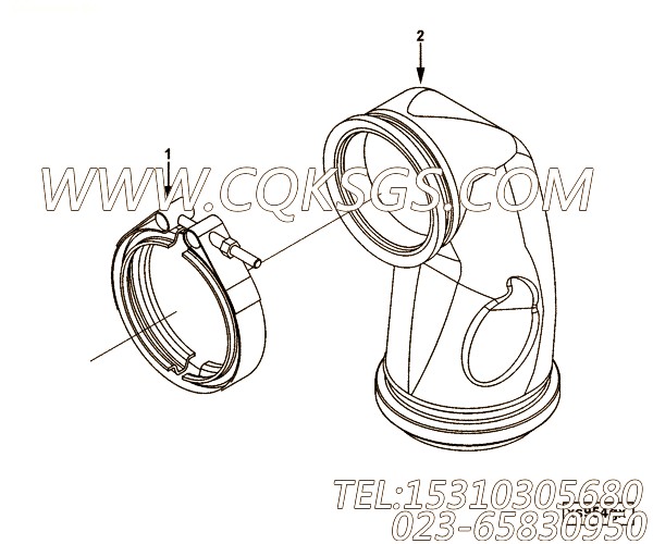 【排气口连接】康明斯CUMMINS柴油机的4937596 排气口连接