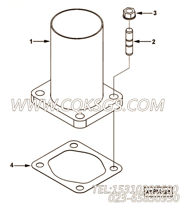 【排气口连接】康明斯CUMMINS柴油机的3396294 排气口连接