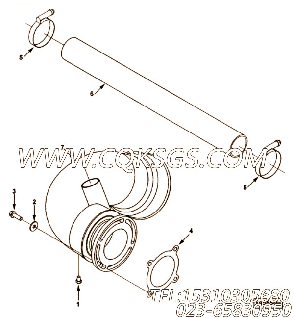 【软管】康明斯CUMMINS柴油机的3969187 软管