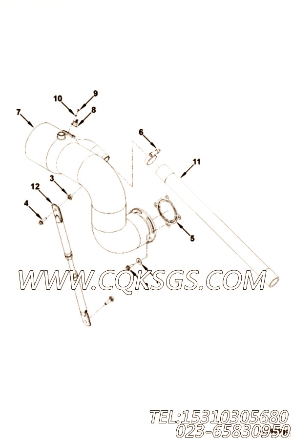 【软管】康明斯CUMMINS柴油机的4928812 软管