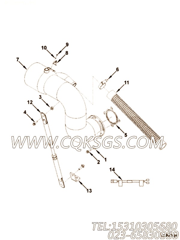 【软管】康明斯CUMMINS柴油机的4941672 软管