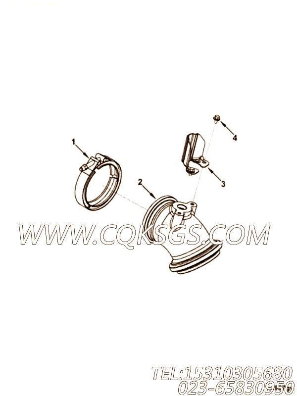 【排气口连接】康明斯CUMMINS柴油机的5262992 排气口连接