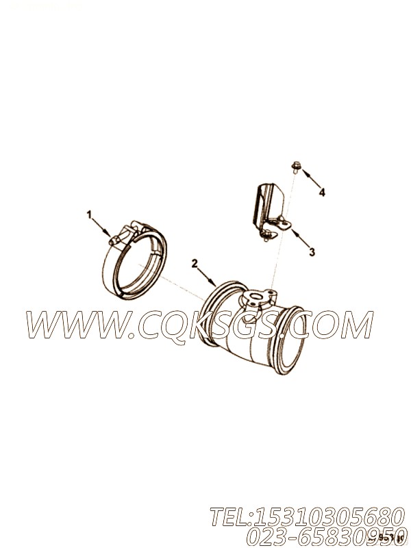 【排气口连接】康明斯CUMMINS柴油机的5264811 排气口连接