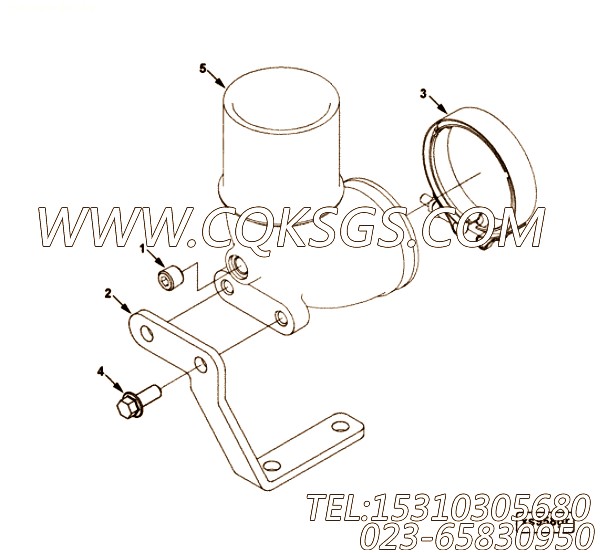 【Bracket, Exh Connection】康明斯CUMMINS柴油机的2878531 Bracket, Exh Connection