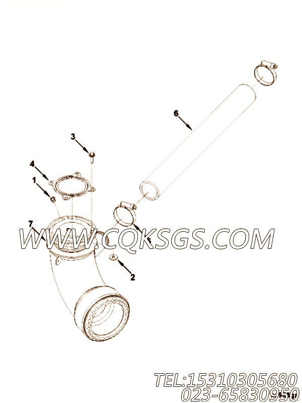 【排气口连接】康明斯CUMMINS柴油机的3978842 排气口连接