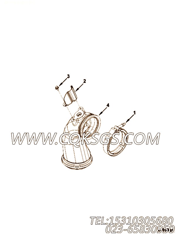 【排气口连接】康明斯CUMMINS柴油机的5263346 排气口连接