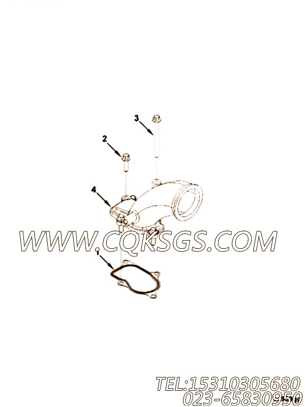 【排气口连接】康明斯CUMMINS柴油机的5266050 排气口连接