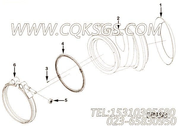 【排气口连接】康明斯CUMMINS柴油机的2888384 排气口连接