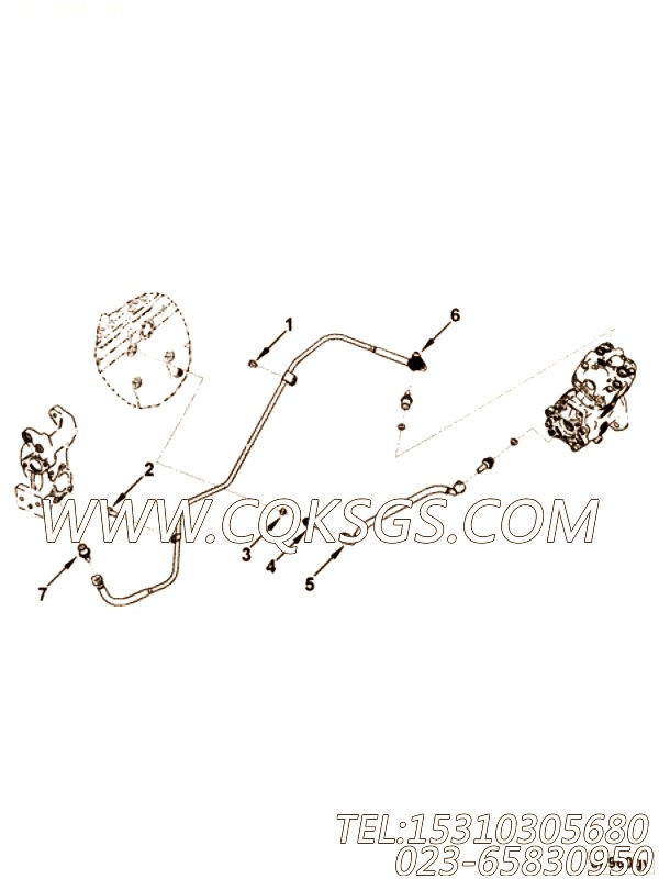 【CPR水进口管】康明斯CUMMINS柴油机的5253457 CPR水进口管