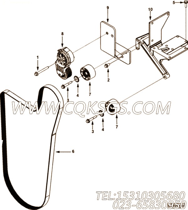 【皮带张紧轮支架】康明斯CUMMINS柴油机的3939423 皮带张紧轮支架