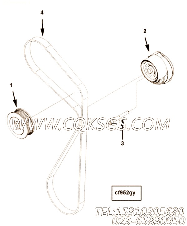 【V型棱皮带】康明斯CUMMINS柴油机的2893579 V型棱皮带