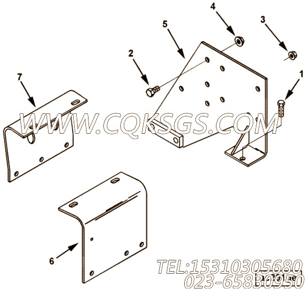 【空气净化器支架】康明斯CUMMINS柴油机的4004487 空气净化器支架